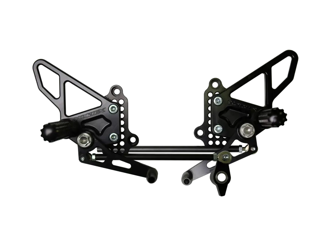 Repose Pied Vortex en noir pour Ducati, offrant des positions d’ajustement parfaites