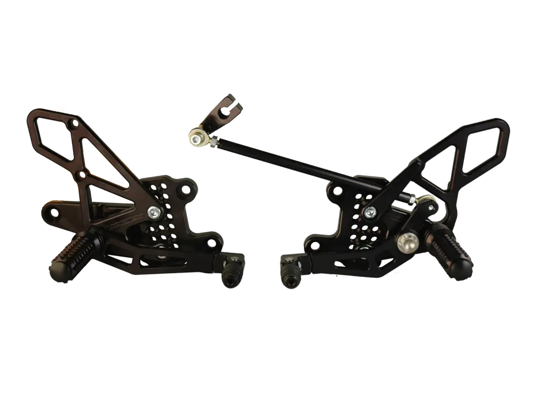 Repose Pied Vortex - Rearsets de moto noires pour racing Vortex, compatible Honda