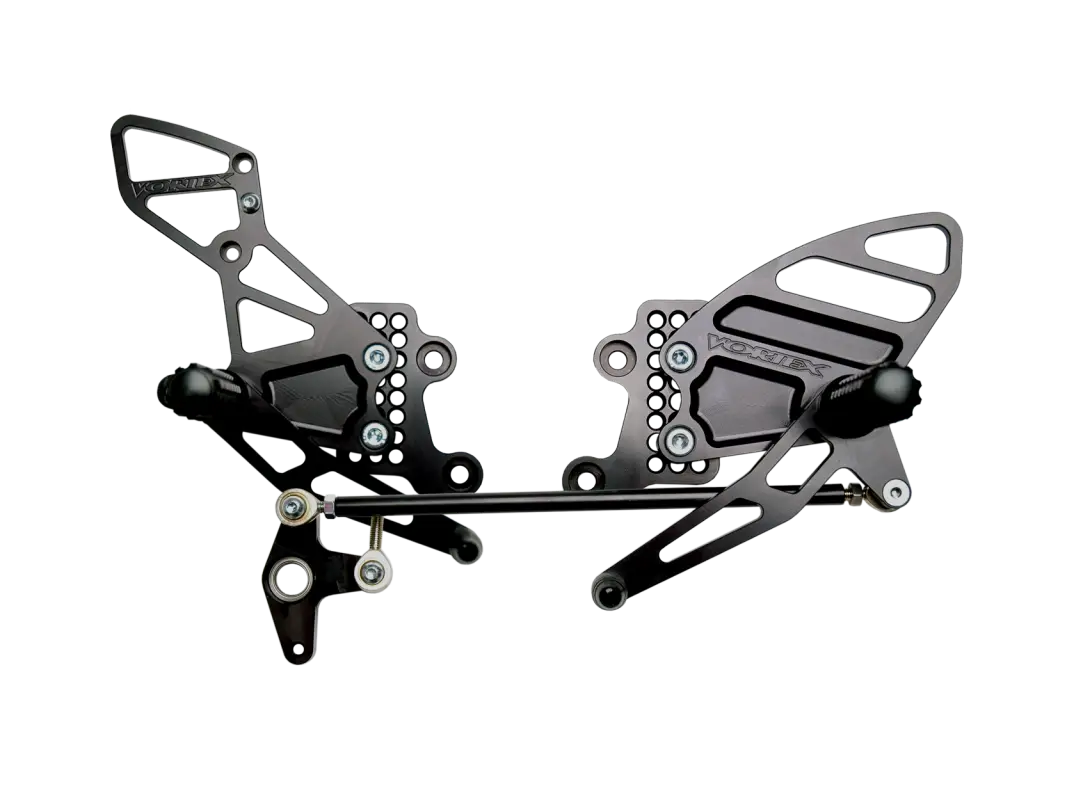 Repose Pied Vortex pour Honda, rear sets noirs pour la course Vortex Racing