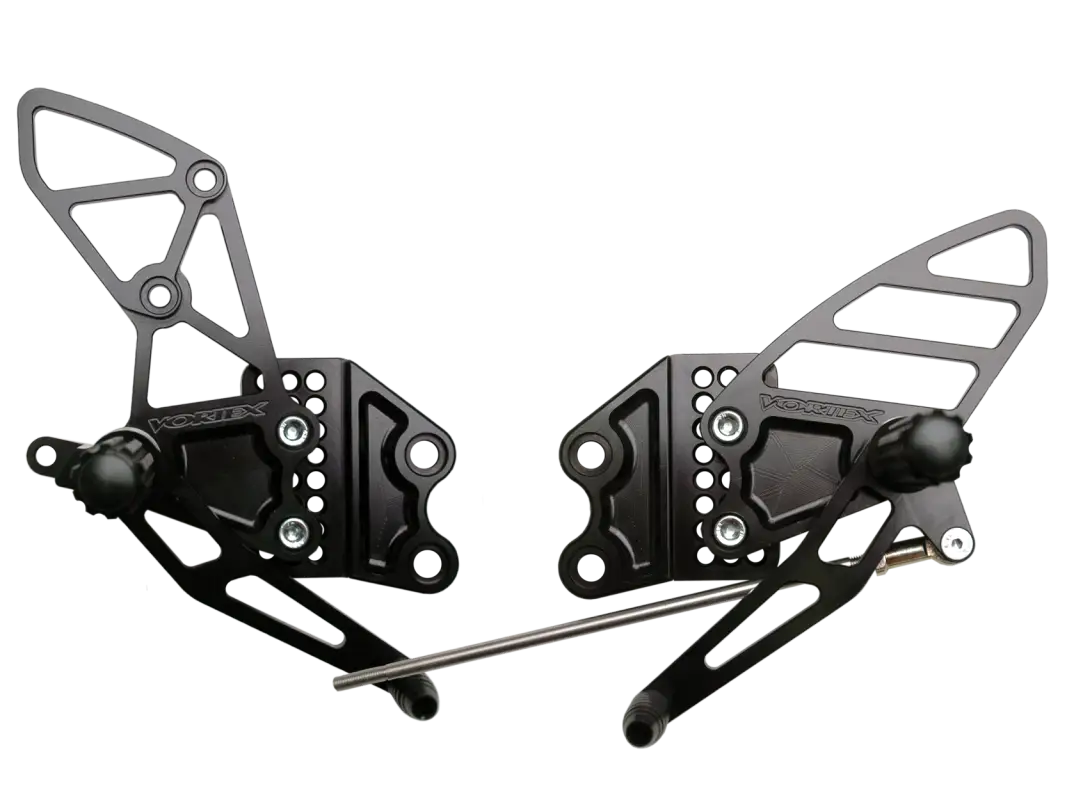Repose Pied Vortex noir pour Kawasaki avec positions d’ajustement pour vortex racing