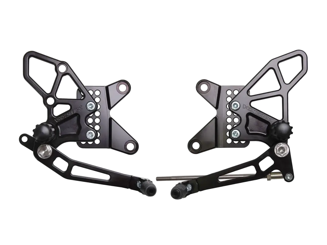 Repose Pied Vortex noir pour Kawasaki, optimisant positions d’ajustement et performance