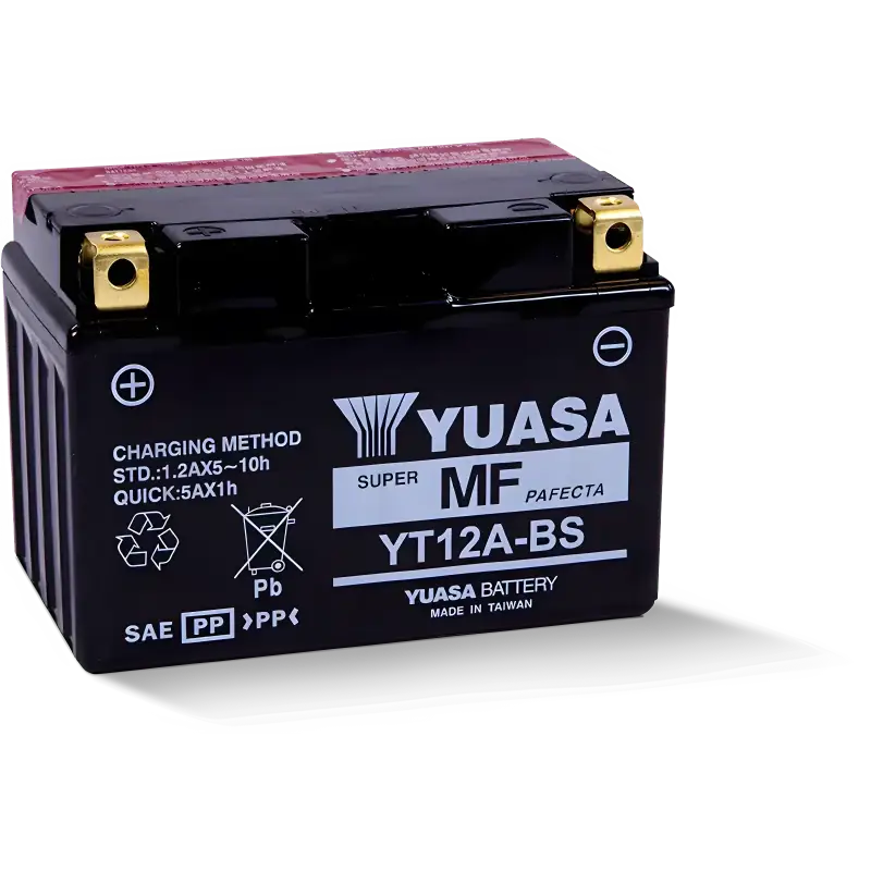 Batterie Yuasa YT12A-BS pour moto, performante et durable pour tous types de motos