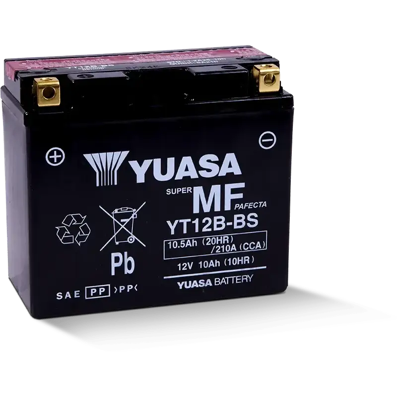 Batterie Yuasa YT12B-BS pour moto offrant performance et fiabilité