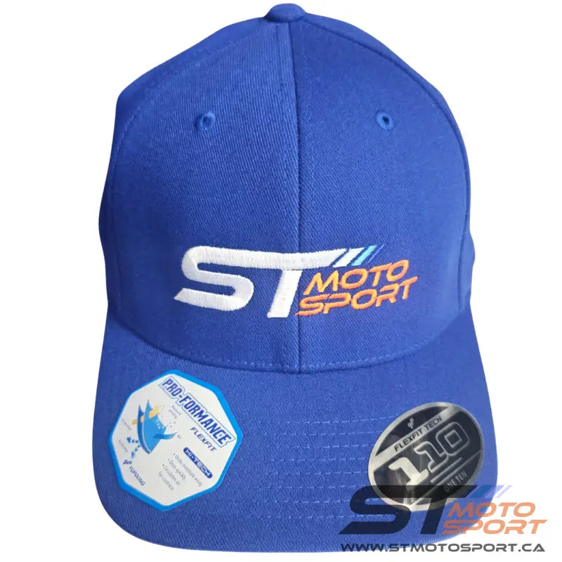 Casquette S.T. Motosport bleue idéale pour les passionnés de pneus de motos