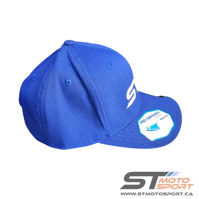 Casquette S.T. Motosport bleue idéale pour les passionnés de pneus de motos