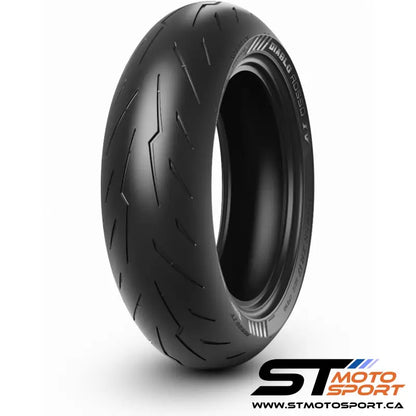 Pneu de moto noir Pirelli Diablo Rosso IV pour performances optimales sur route