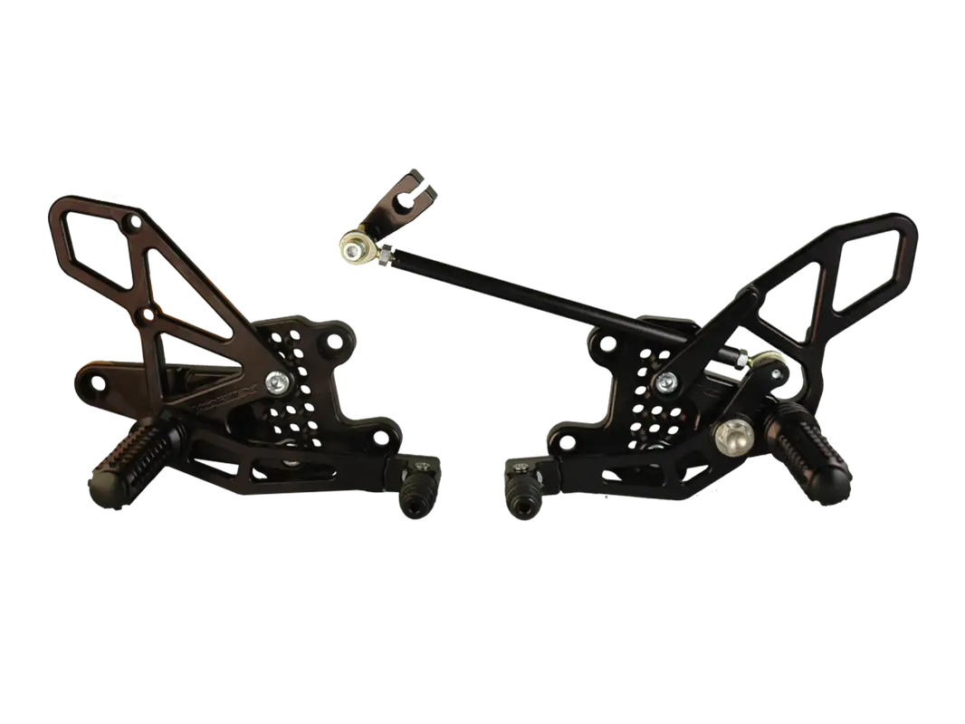 Repose Pied Vortex - Rearsets de moto noires pour racing Vortex, compatible Honda