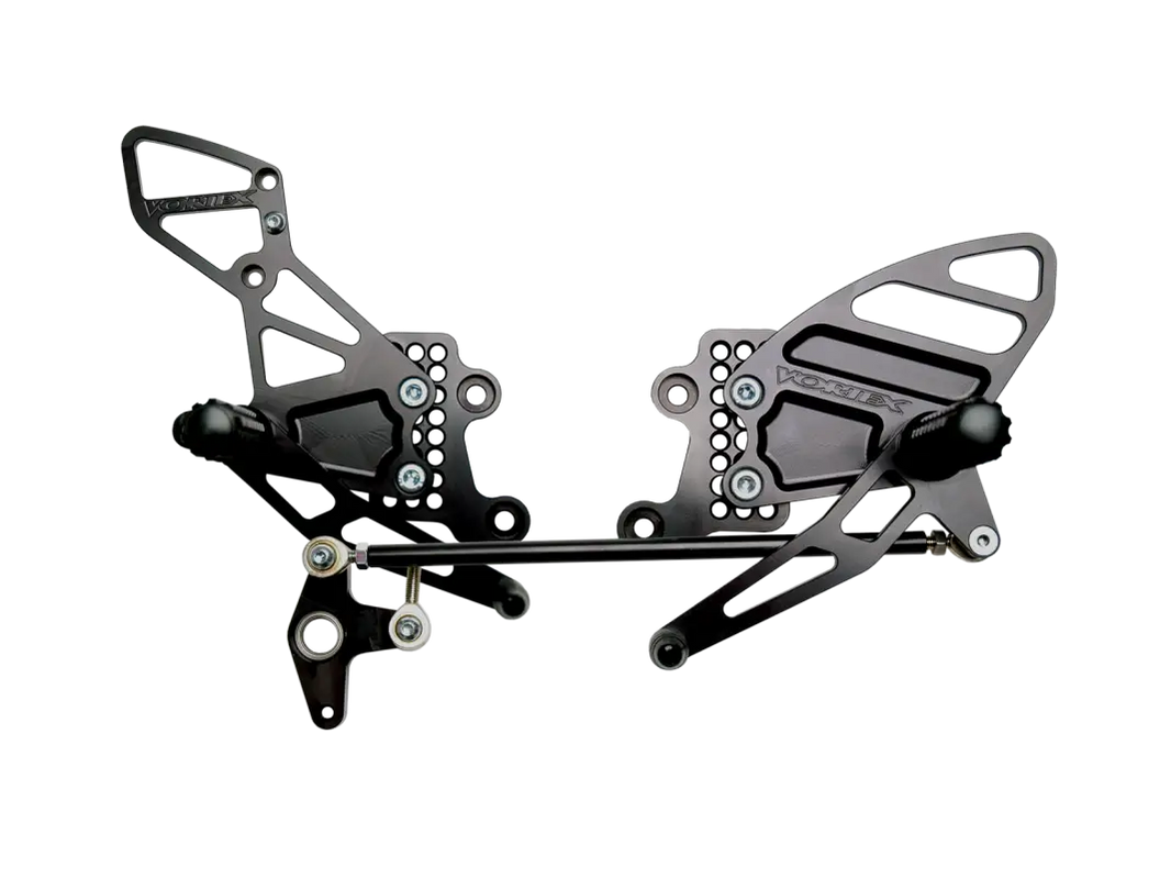 Repose Pied Vortex pour Honda, rear sets noirs pour la course Vortex Racing