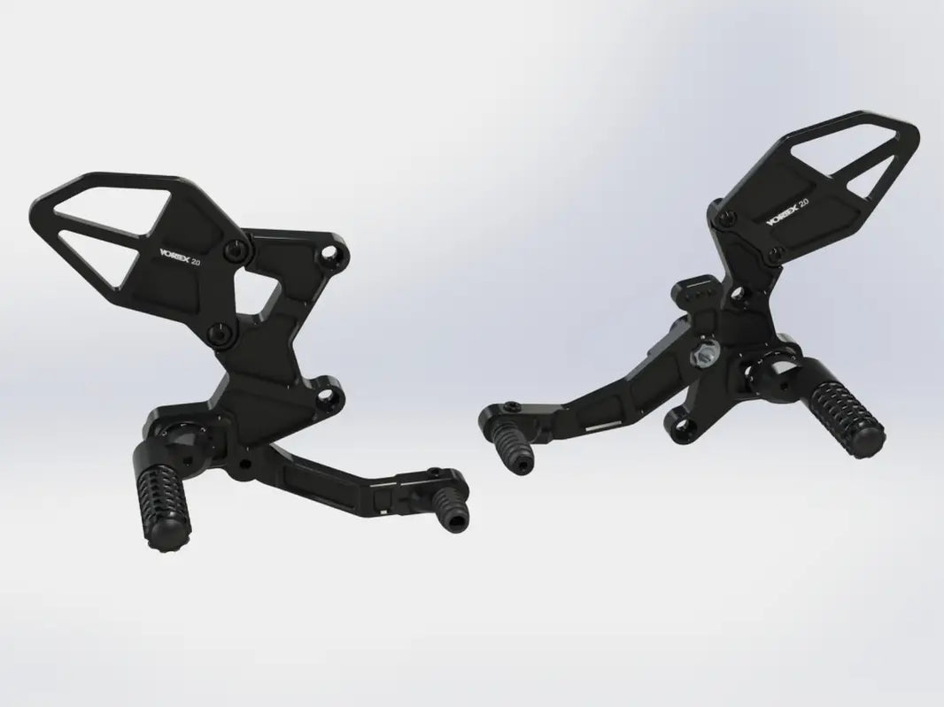 Repose Pied Vortex pour Kawasaki avec positions d’ajustement, arrière noir