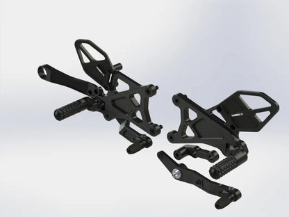 Repose Pied Vortex en noir pour Yamaha avec positions d’ajustement Vortex Racing