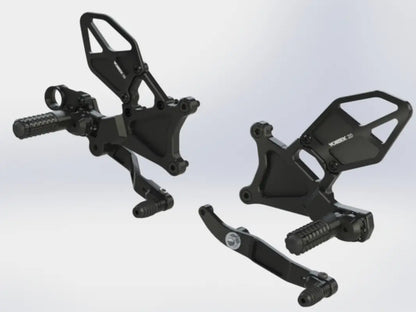 Repose Pied Vortex noir pour moto Yamaha avec positions d’ajustement optimisées