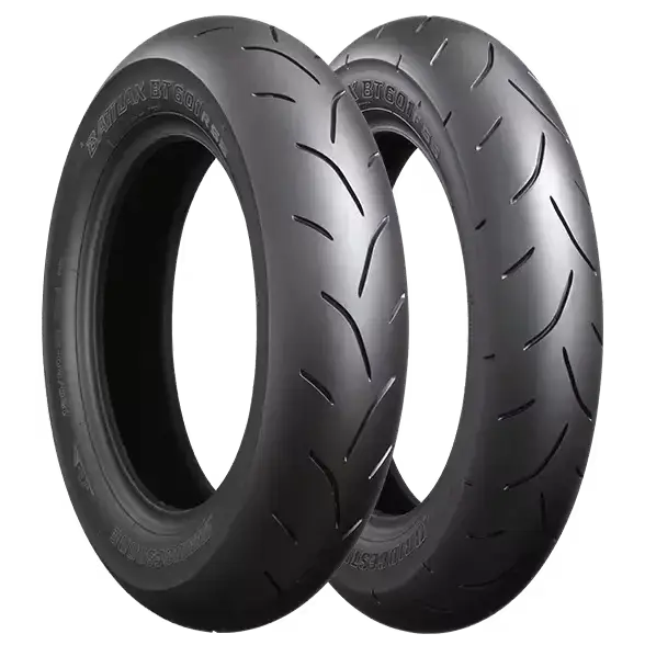 Pneus moto Bridgestone Racing Battlax BT601 SS en caoutchouc noir à motif agressif