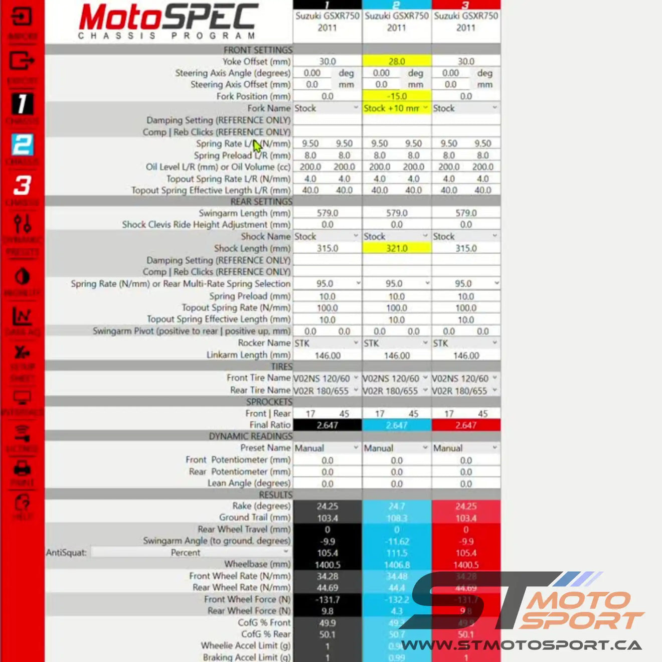 Gestion de Chassis avec MOTOSPEC - motospec