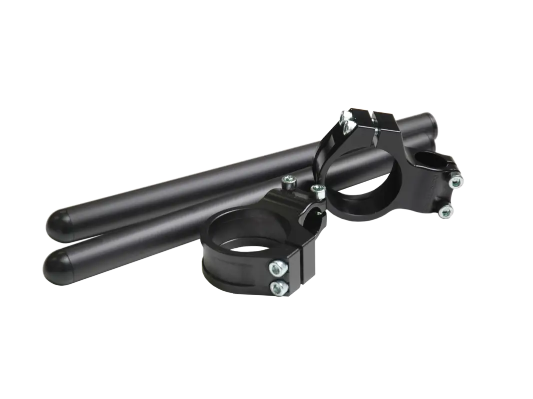 Guidon clip-on noir Vortex pour motos, compatible avec pneus de motos et support Pitbull