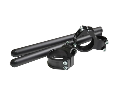 Guidon clip-on noir Vortex pour motos, compatible avec pneus de motos et support Pitbull
