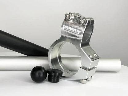 Montage de guidon en métal argenté pour Vortex Clip-on (0 Degrée) sur moto